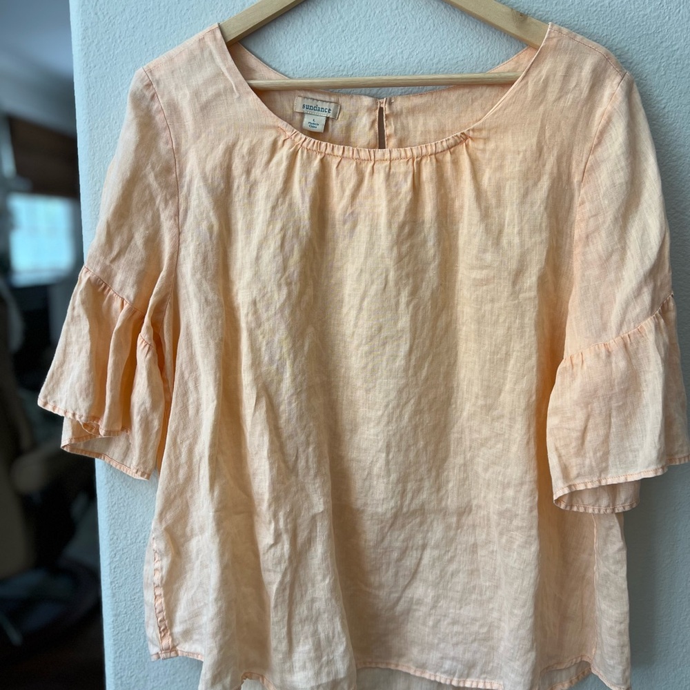 Sundance Peach Linen Blouse